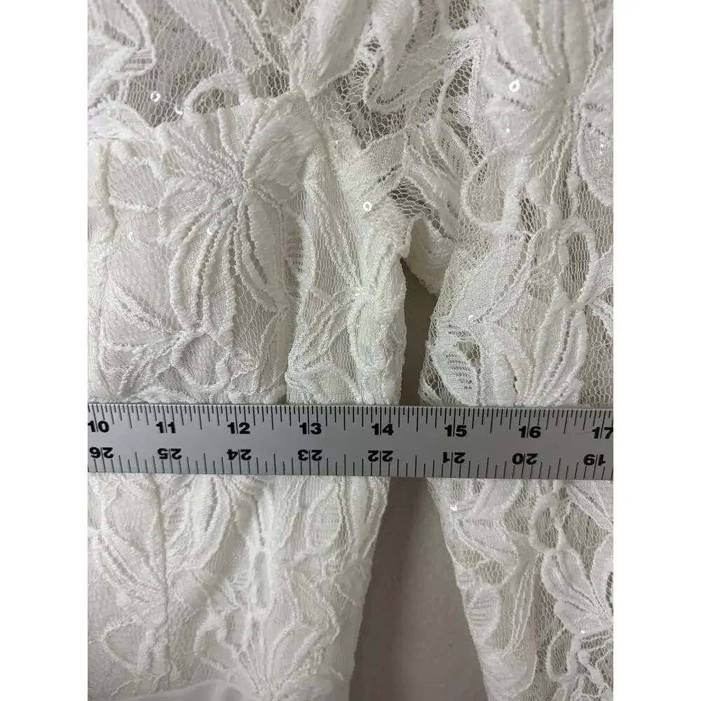 David’s Bridal DB Studio Wedding Dress Womens Size 4 Ivory Lace Elegant Gown New